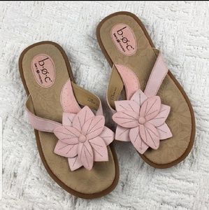 B.O.C. Born Concept Leather Pink Bow Sandals